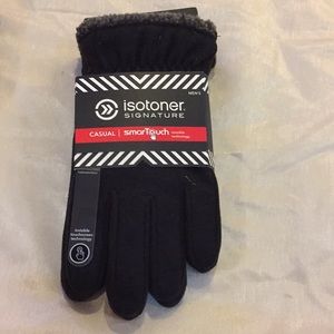 Men’s Isotoner fleece smart touch gloves. Large